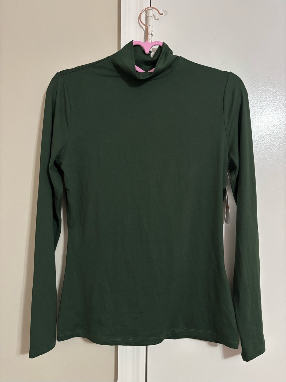 Women's Dark Green Long Sleeve Turtleneck Top